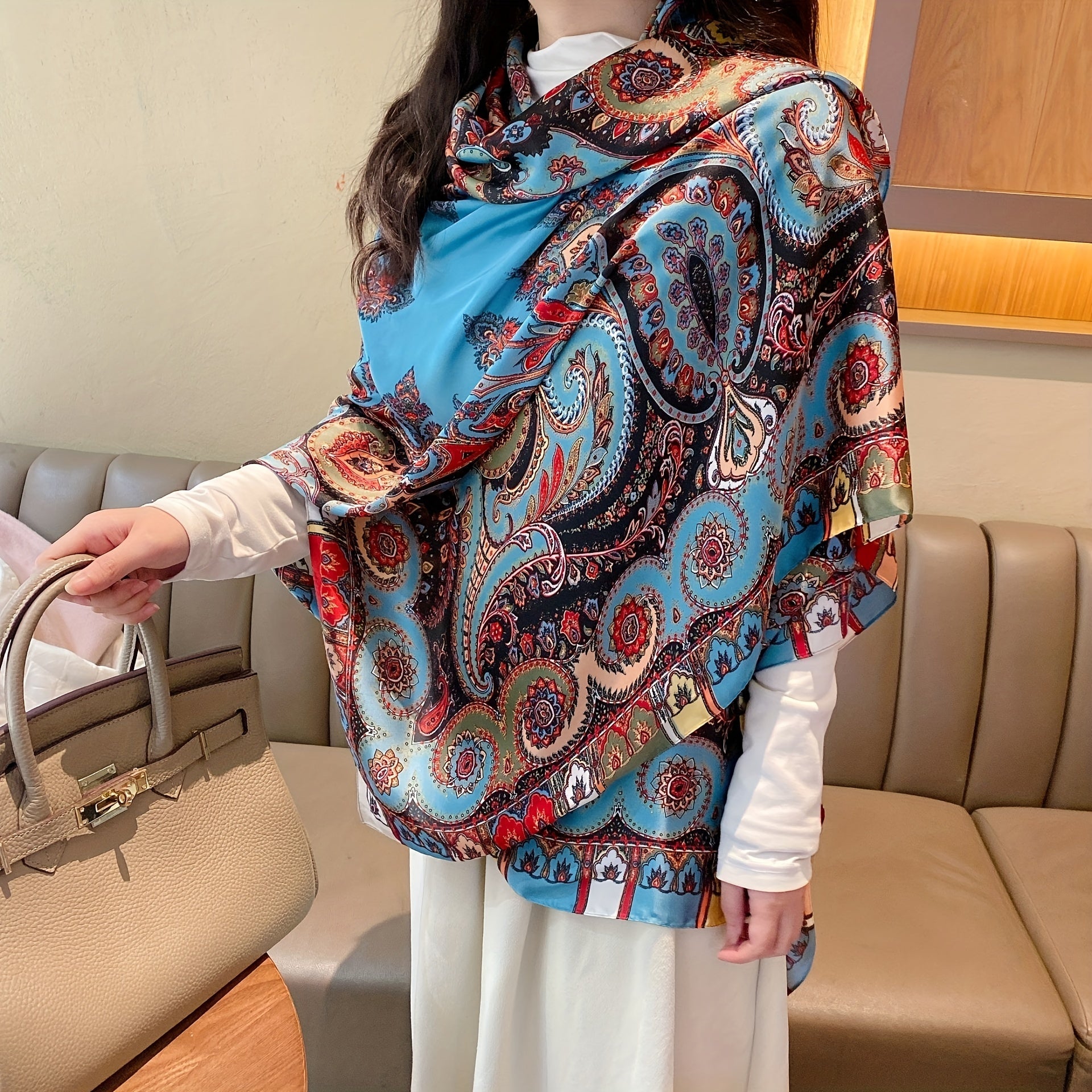 Boho Paisley Scarf Shawl Wrap Head Wrap Casual Daily Gift for Mother's