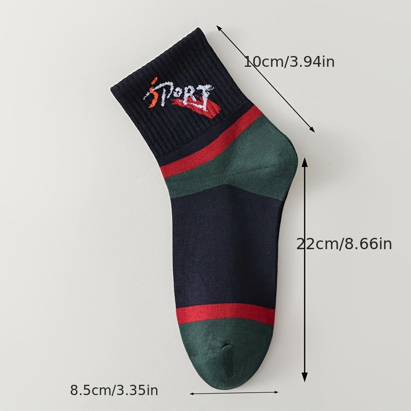 5 Pairs Men's Cotton Athletic Quarter Sports Socks