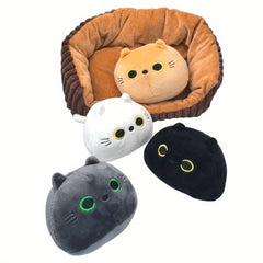 5pc Set 4 Kitten Dolls + 1 Nest Cat Doll Plush Toy Gift
