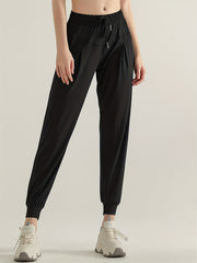 Women's Quick Dry Drawstring Jogger Pants for Yoga Fitness
