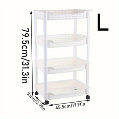 Plastic Storage Rack with Wheels for Snacks Toys Kitchen Seasoning Sto