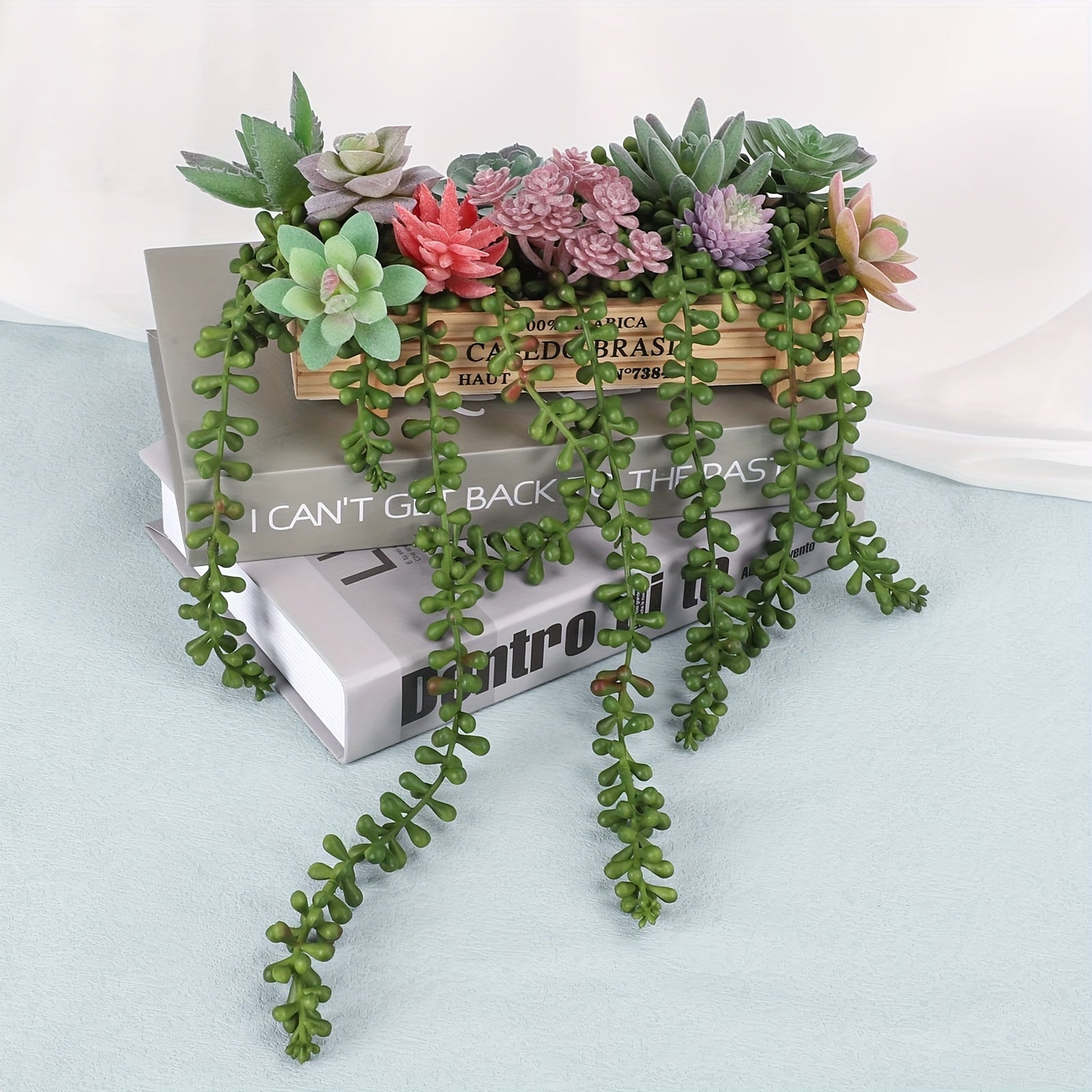4pcs Hanging Strings of Pearls Succulents 24'' Home Office Wedding Decor