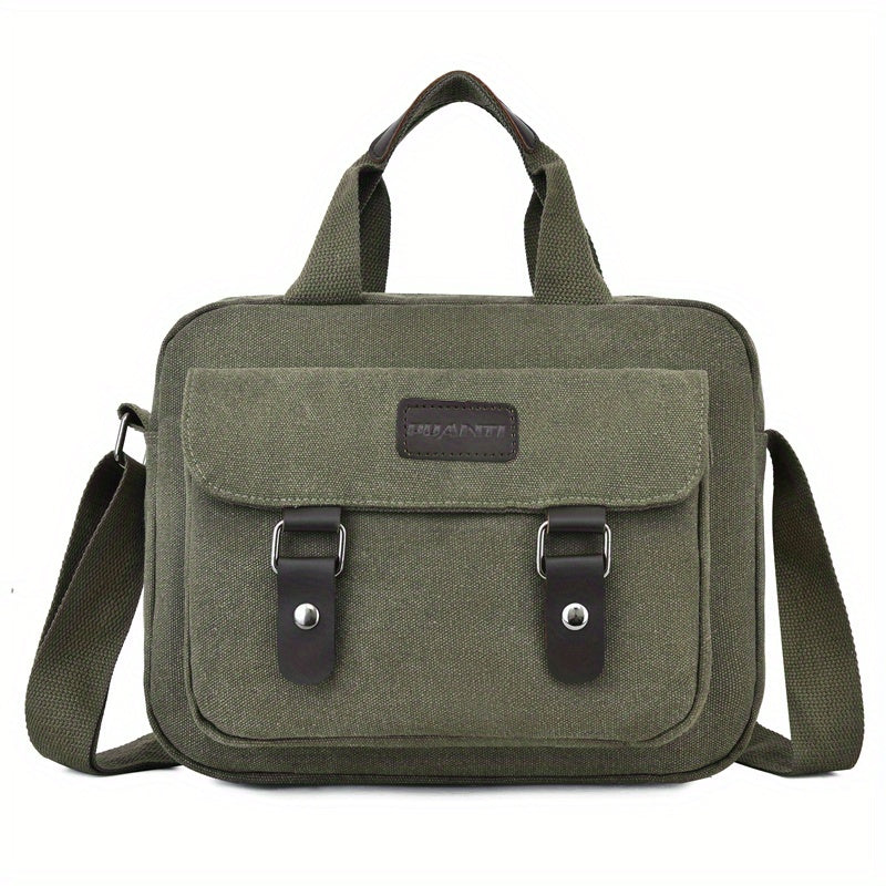 Men's Canvas Crossbody Messenger Bag Large Capacity