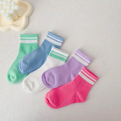 5pairs Girls Kids Breathable Comfy Boneless Socks Children's Socks