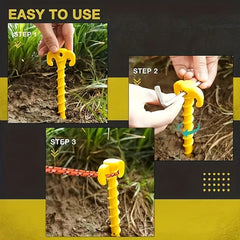 10pcs Camping Peg Ground Nails Screw Stakes for Outdoor Tent Hiking