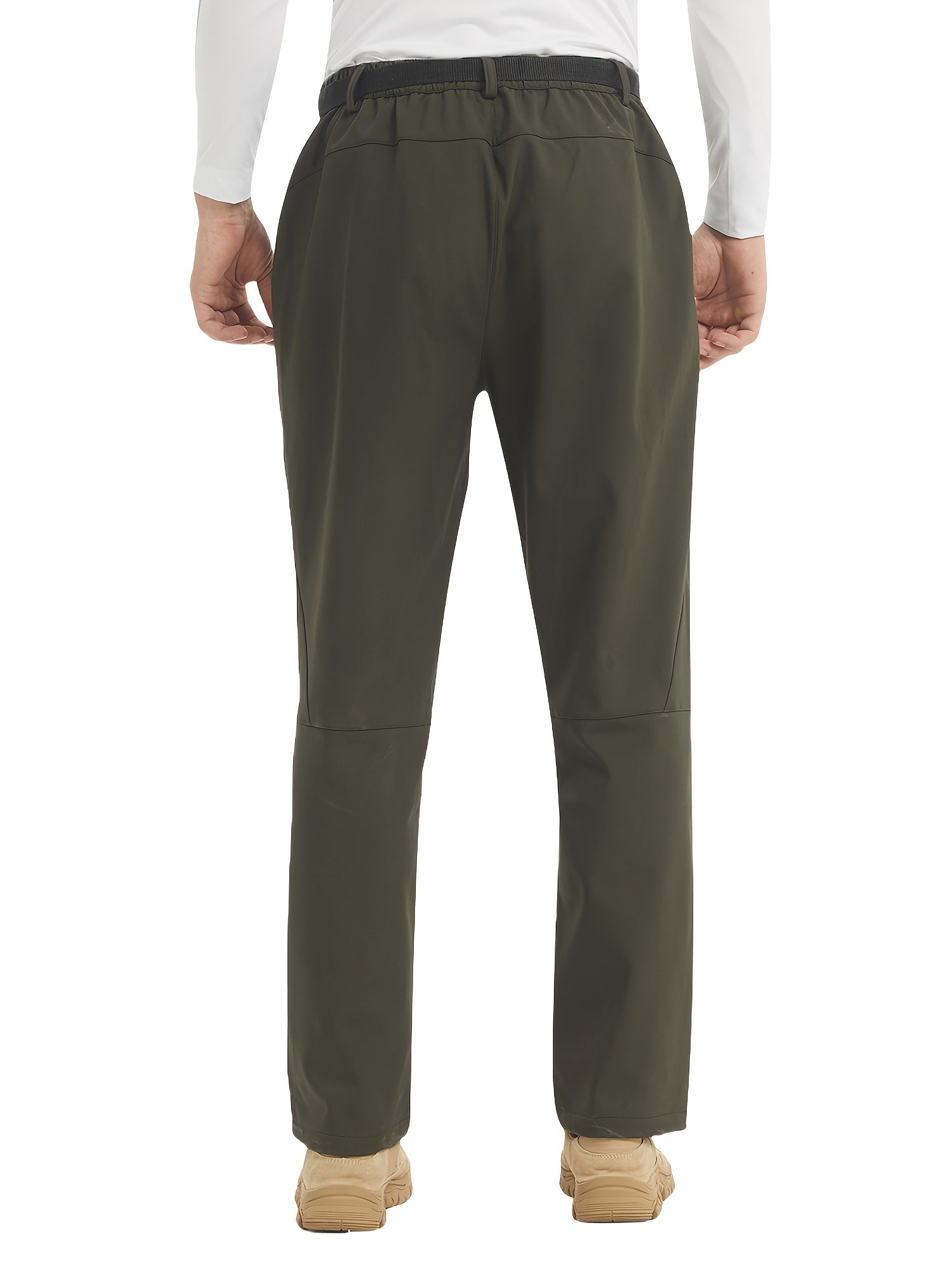 Men's Winter Pants Fleece Lined Ski Waterproof Zip Up Pockets Snow Pants