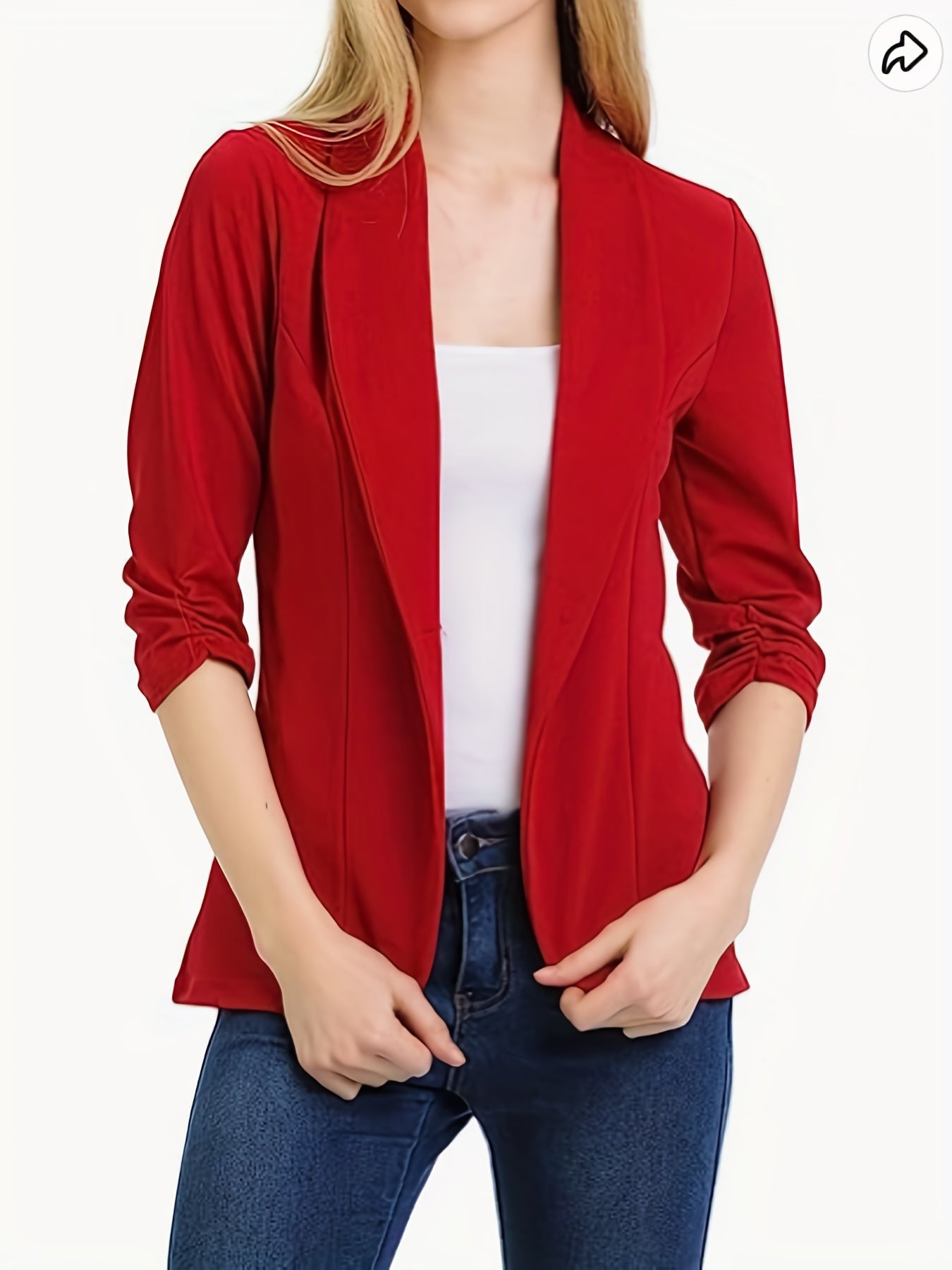 Casual Blazer Women's Plus Solid Lapel Collar Blazer