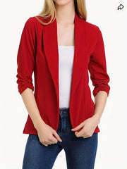 Casual Blazer Women's Plus Solid Lapel Collar Blazer