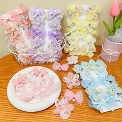 10 Pcs Colorful Bow Hair Clips For Girls, Flowers Hairpin Set for 1 Year Old