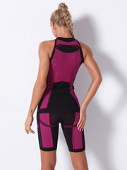 Seamless Yoga Set Sleeveless Top & Shorts Sport Suit Women's Activewear