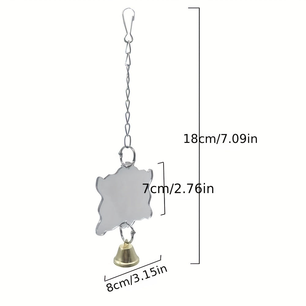 Bird Mirror with Bell Parrot Toy