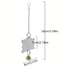 Bird Mirror with Bell Parrot Toy