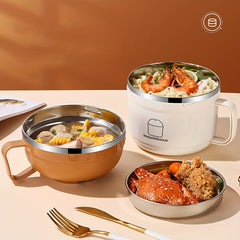 Stainless Steel Fast Food Cup with Lid - Large Capacity