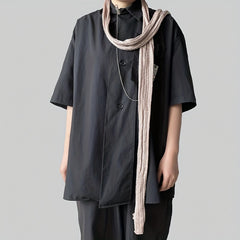 Y2K Retro Silver Thread Knitted Scarf