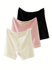 3 Pack Plus Size Casual Boyshorts Women's Set