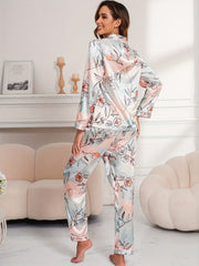 Floral Print Pajama Set Long Sleeve Top & Pants