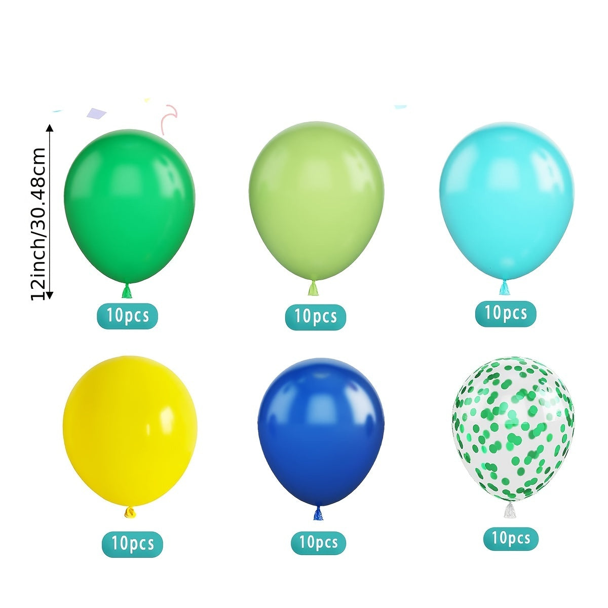 60pcs Confetti Balloon Set Forest Theme Party Decoration