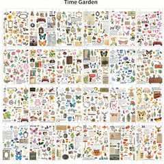 DIY Retro Journal Stickers Kit - Literary & Artistic Floral Butterfly Materials