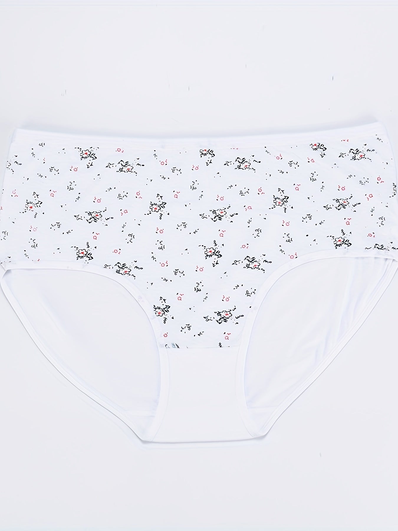 3 Pack Women's Plus Size Ditsy Floral Print High Stretch Briefs