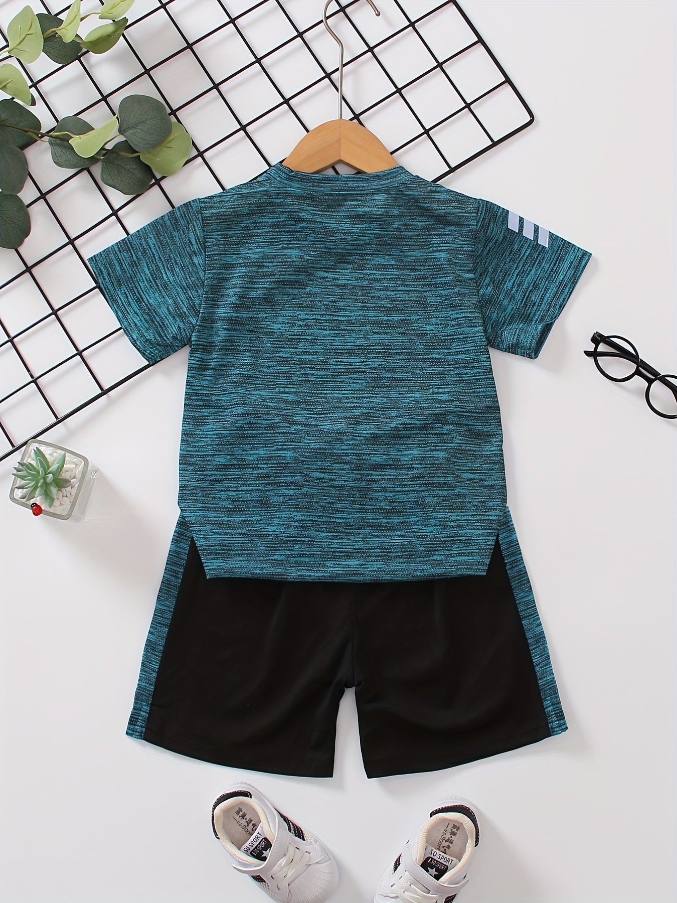 Boys Sports Outfit Set Quick drying T shirt & Shorts Kids Summer Clothes