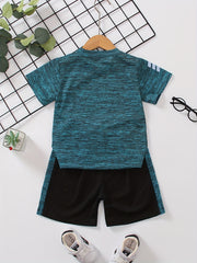 Boys Sports Outfit Set Quick drying T shirt & Shorts Kids Summer Clothes
