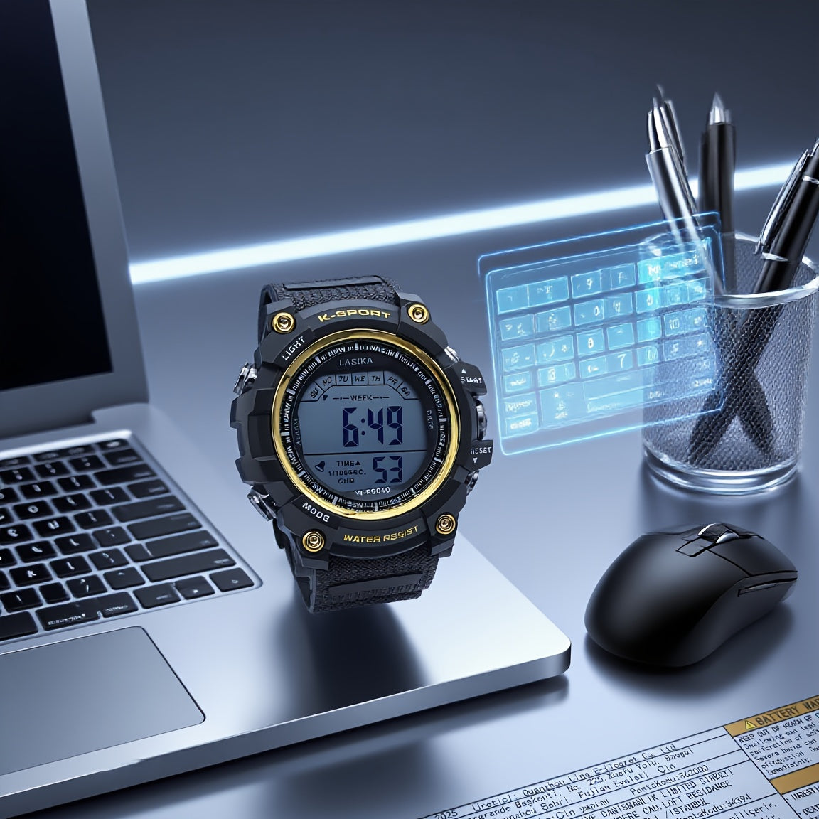 Boys Waterproof Timer Watch Alarm Clock Luminous Display Sports Student Watches