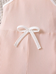 Pink Striped Sleeveless Jumpsuit for Baby Princess