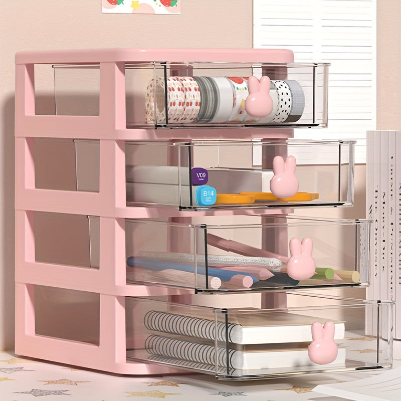 3 4 Layer Rabbit Desktop File Pen Holder Storage Box