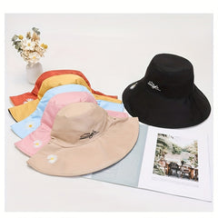 Candy Reversible Bucket Hat with Daisy Embroidery