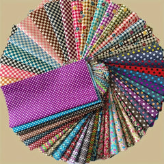 50pcs Polyester Fabric Flowers Multicolor Patterns Sewin