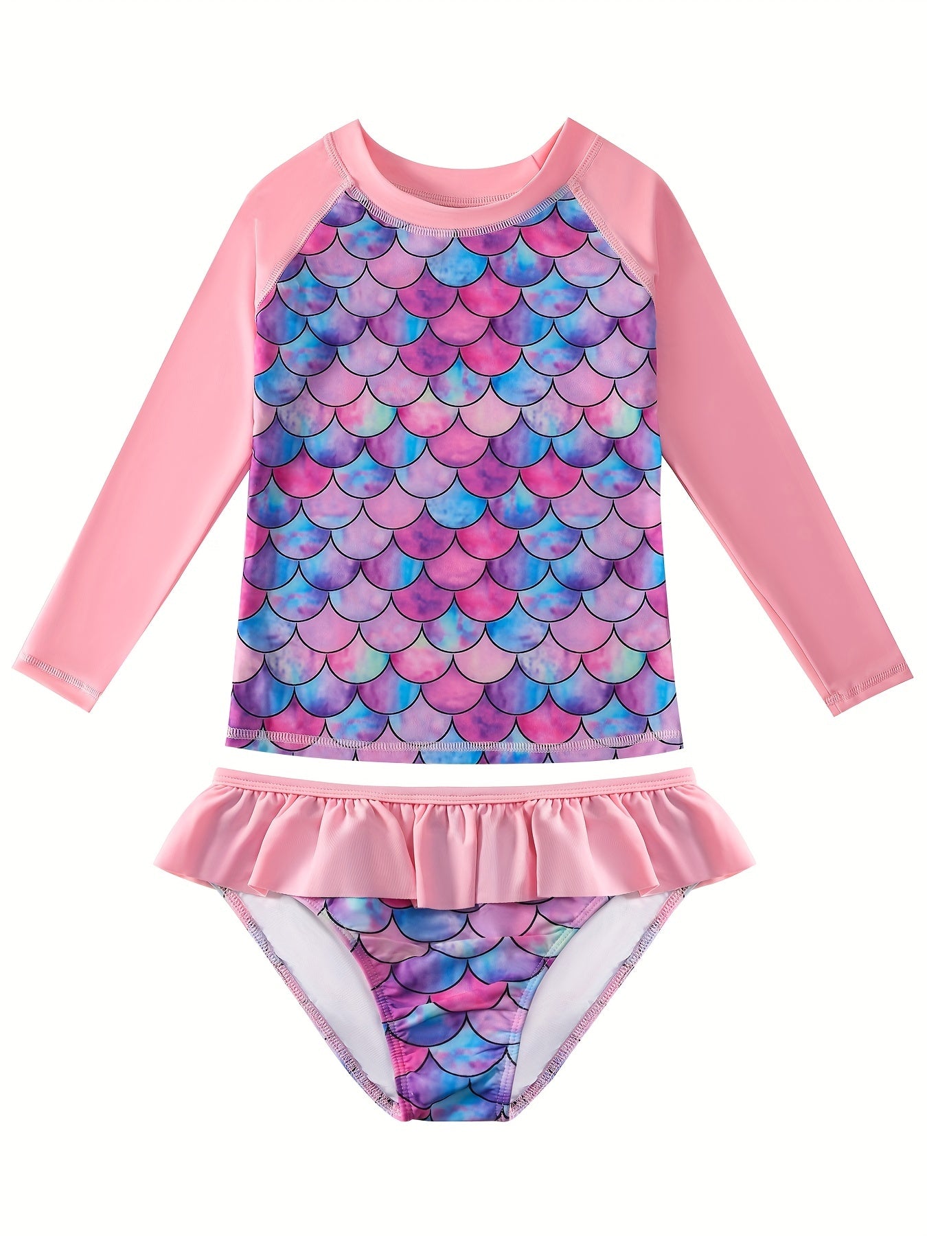 Girls' 3D Printed Mermaid Bikini Swimsuit
