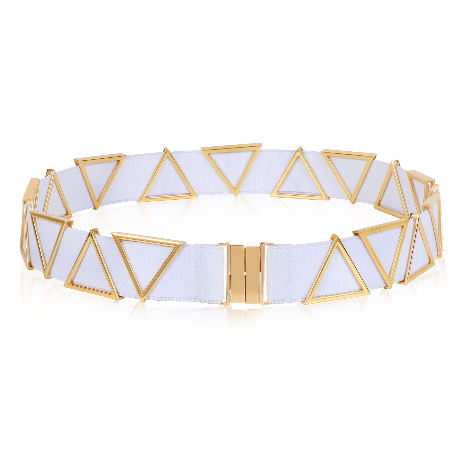 Women's High Waist Elastic Stretch Belt Vintage Metal Buckle Dress Belts