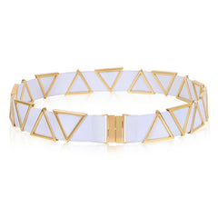 Women's High Waist Elastic Stretch Belt Vintage Metal Buckle Dress Belts