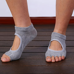 Yoga Socks Ballet Dance Half Fingers Sock Slippers Non Slip Silicone Sport Socks