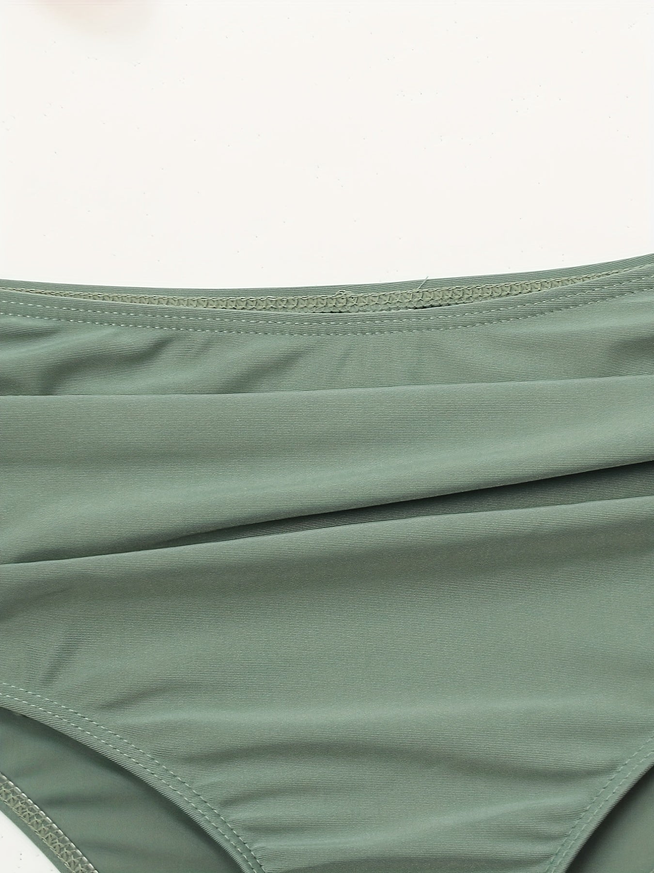 Green High Waist Bikini Bottom Ruched Beachwear Swimwear
