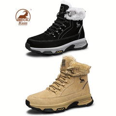 Men's Winter Thermal Snow Boots Fuzzy Lining Windproof Hiking Shoes