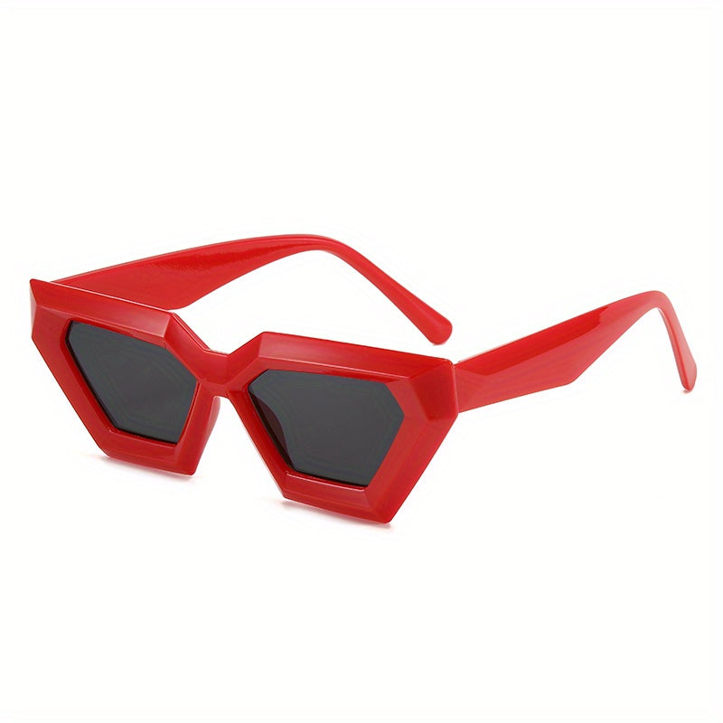 Futuristic Polygonal Cat Eye Sunglasses UV Protection