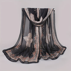 Paisley Print Chiffon Scarf Vintage Thin Shawl Boho Hijab Sunscreen Head Wrap
