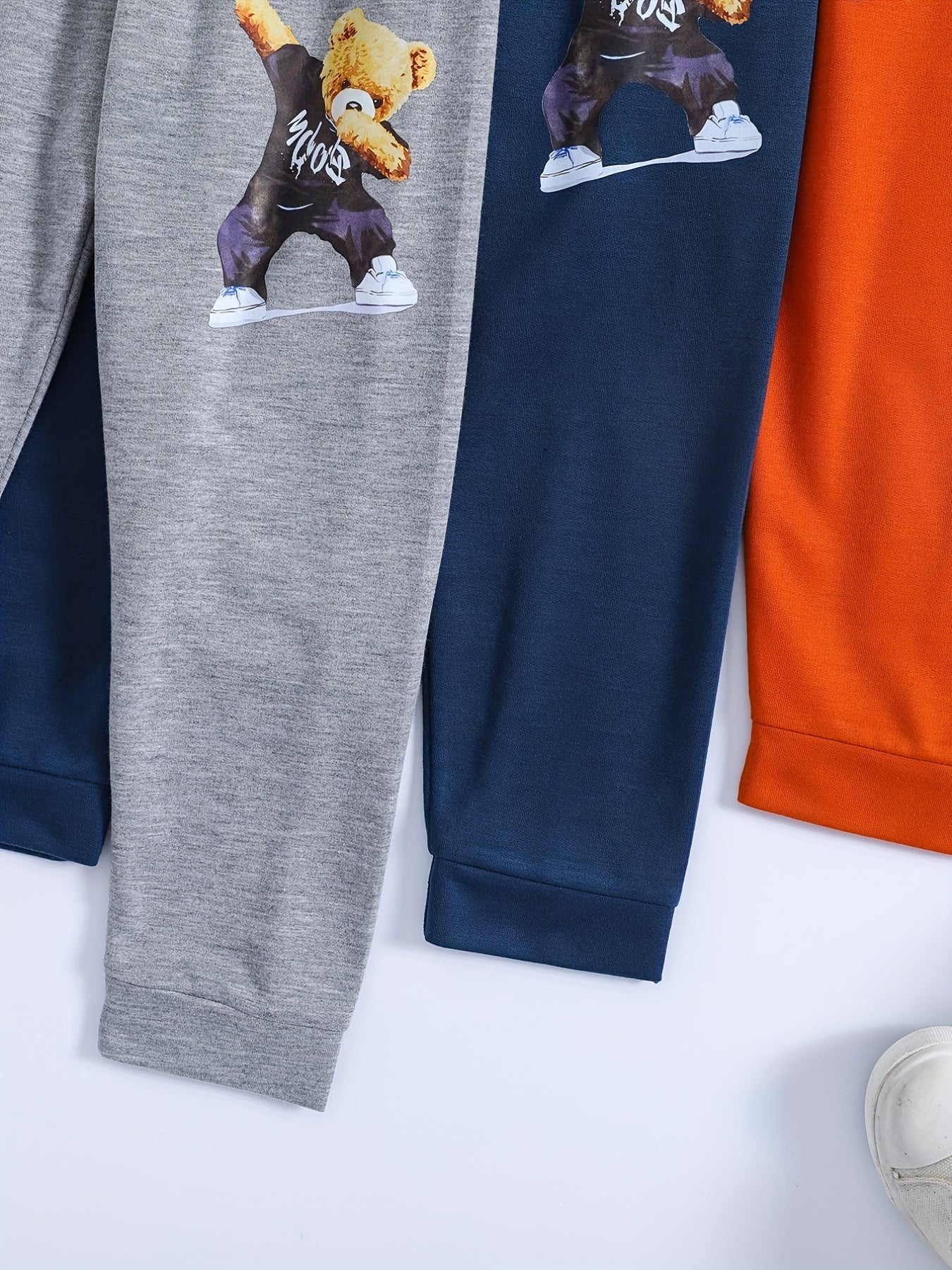 Kid's Bear Print Sweatpants Elastic Waist Sports Clothes
