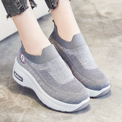 Women's Slip On Platform Sneakers Low Breathable Casual Shoes