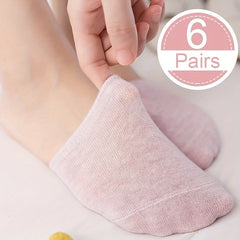 6 Pairs Solid Forefoot Socks for High Heeled Shoes Women's Stockings