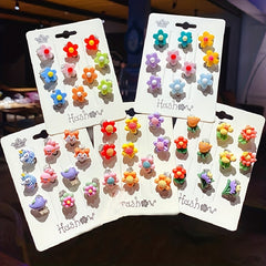 Kids Flower Earrings Princess Accessories