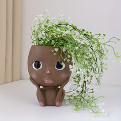 Cute Big Eyed Girl Flower Pot for Succulents