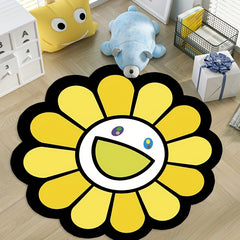 Sunflower Round Floor Mat Modern Home Decor Rug Non slip Door Mat