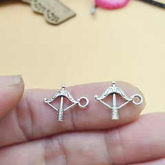 10pcs Silver Archery Earrings Pendants Vintage Arrow Charms for DIY Jewelry