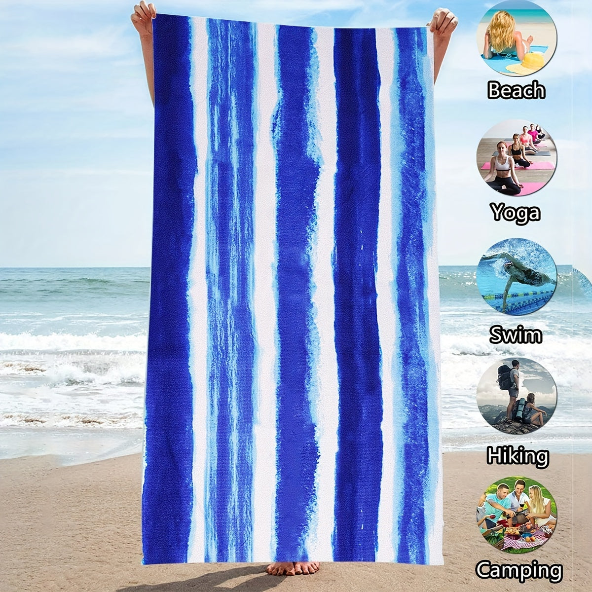 XL Printed Quick Dry Lightweight Towel for Travel Camping Fitness Swimming