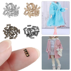 10 Small Spring Buckles Mini Rope Button BJD Doll Clothing Accessories Gold