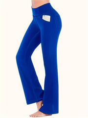 Women's Plus Size Flared Leg Yoga Fitness Trousers 3pcs Set