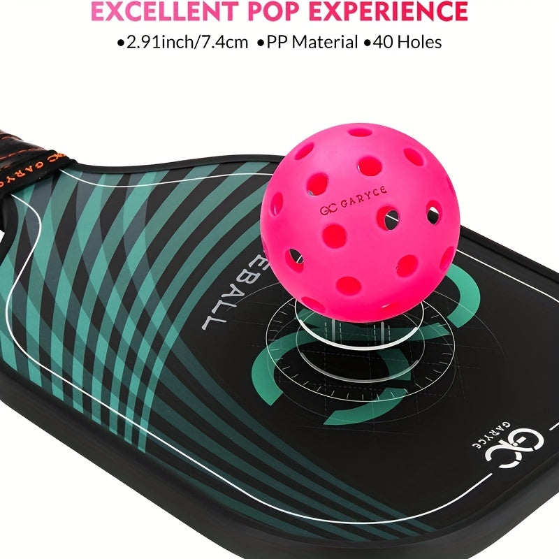 6pcs 40 Hole Pickleball Set with Mesh Bag
