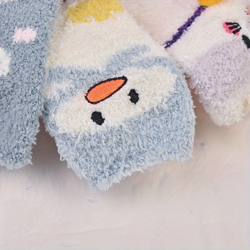 Baby Girl's Non-slip Winter Bottom Rubber Plush Sleep Socks